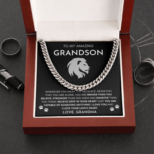 To My Amazing Grandson | "Believe Deep in Your Heart That You Are Capable of Achieving Anything" Cuban Chain