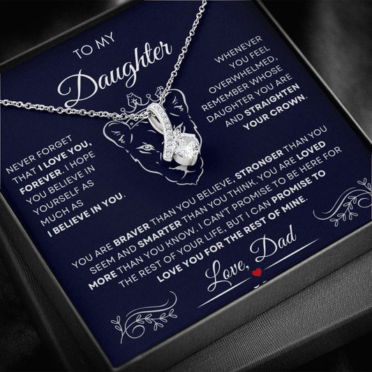 To My Daughter, Love Dad  | Allure Drop Necklace "You Are Loved More than You Know"
